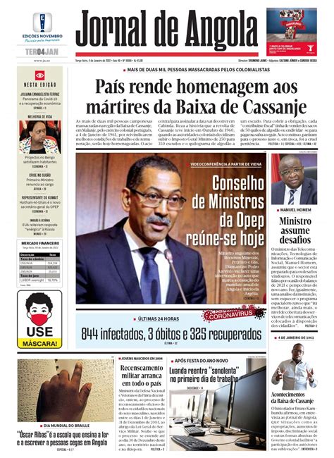 Jornal De Angola Terça 04 De Janeiro De 2022
