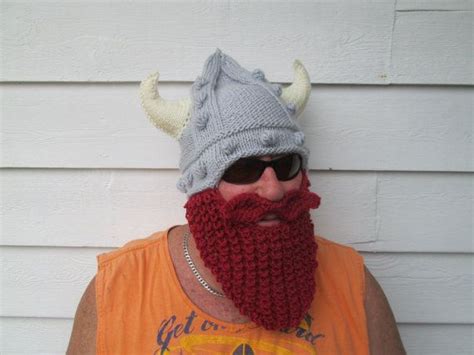 Viking Beard Hat Long Beard Hat Beard Beanie Wild By Ritaknitsall Hand