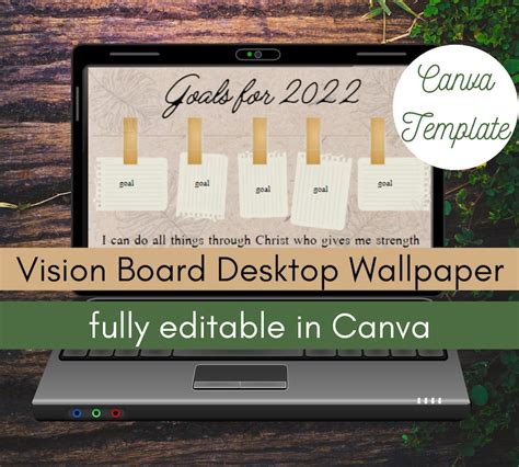 Canva Vision Board Template Desktop Wallpaper 1920 X 1080 Etsy Ireland