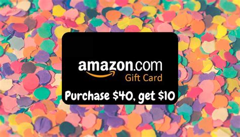 Amazon gift card is one of the paying options and is used to purchase a product on the official amazon site. Purchase a $40 Amazon gift card, get a $10 credit for FREE ...