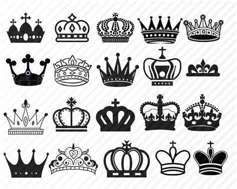 Crown Bundle Svg Files For Cricut Kings Crowns Svg Clipart Etsy