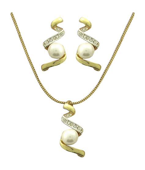 Dg Jewels 24kt Gold Plated Attractive Pearl Pendant Set Buy Dg Jewels