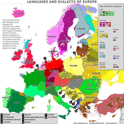 Languages And Dialects Of Europe Map Europe Map Language Map