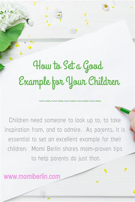 How To Set A Good Example For Your Children Momi Berlin