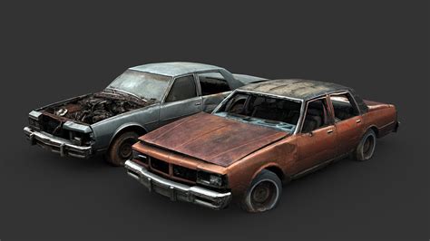 Abandoned 80s Sedans Buy Royalty Free 3d Model By Renafox