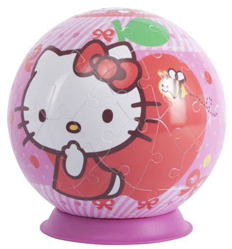 Se mantiene perfectamente unido sin necesidad de pegamento. Ravensburger Hello Kitty 3D Plastic Puzzle Ball With 72 ...