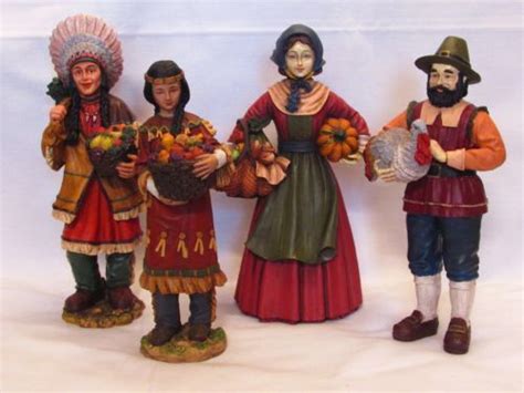 Thanksgiving Pilgrim And Indian Figurines Pilgrims And Indians