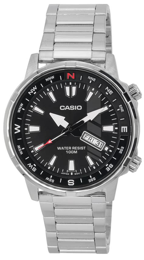 Casio Enticer Standard Analog Stainless Steel Quartz Mtd 130d 1a Mtd130d 1 100m Mens Watch