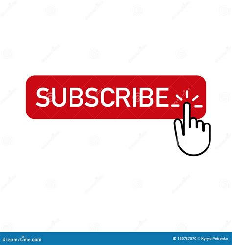Red Button Subscribe With Hand Clicking On Stock Vector Illustration