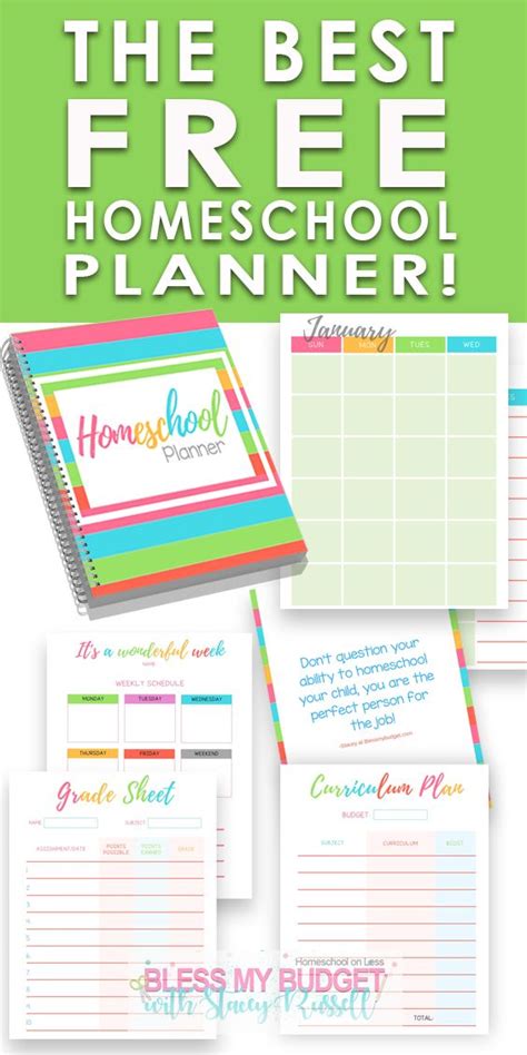 Free printable homeschool planner to help you get organized. Best Homeschool Planner - FREE PRINTABLE | Bless my Budget ...