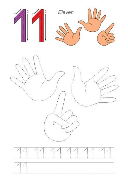 Animado: numero once para colorear | Trazar la hoja de cálculo para la