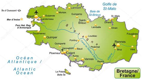 Die landschaften der bretagne zeichnen sich durch ihrer raue und wilde ursprünglichkeit aus. Carte de lorraine avec bordures en vert — Image ...