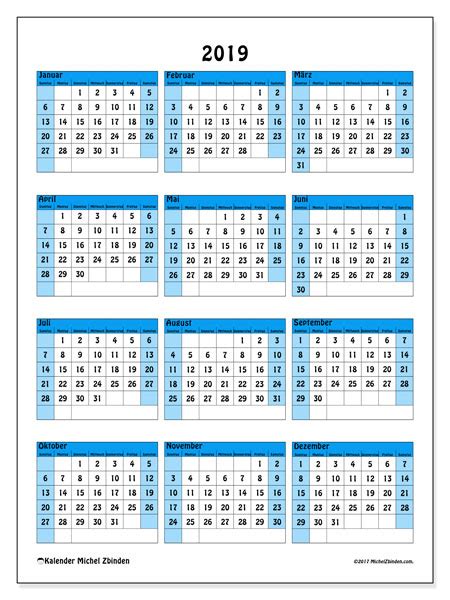 Kalender für januar 2019 mit feiertagen zum ausdrucken kostenlos (deutschland). Kalender 2019 (40SS) - Michel Zbinden DE