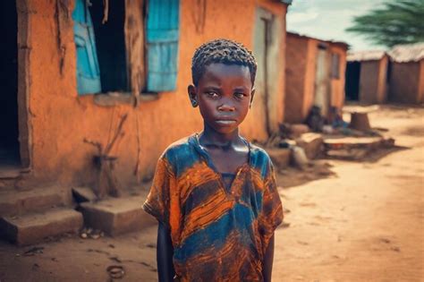 Premium Ai Image African Child In Traditional Village In Village Of