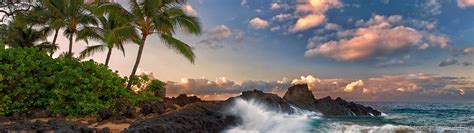 Download Wallpapers 3840x1200 Maui Hawaii Pacific Ocean Rock Desktop Background