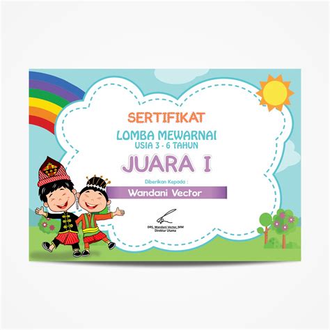 Contoh Piagam Lomba Mewarnai Images And Photos Finder