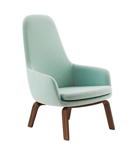 Designed by simon legald manufactured by normann copenhagen. Era Lounge Chair High With Wood Legs Normann Copenhagen ...