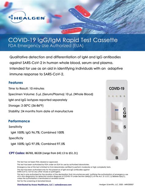 Covid 19 Antibody Iggigm Rapid Test Kit By Us Company Healgen