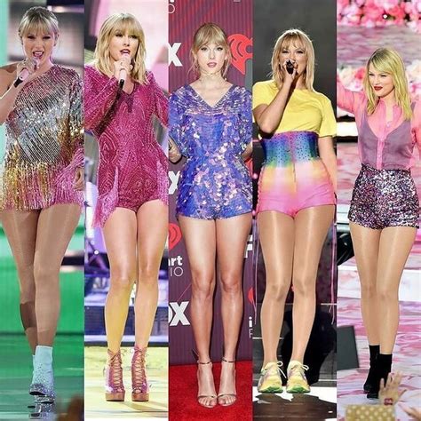 Several Pictures Of Taylor Swift And Taylors On Stage