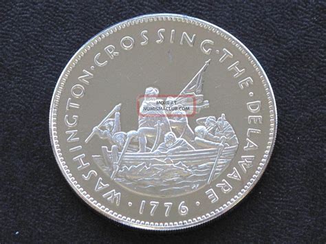 Washington Crossing Delaware Sterling Silver Coin Medal Franklin D0937