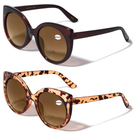 v w e 2 pairs women bifocal reading sunglasses reader glasses round cateye vintage large