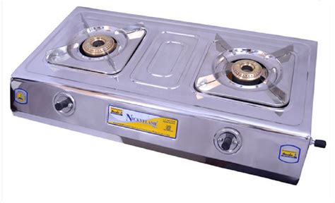 Lpg Two Burner Gas Stove Manual Ignition Stainless Steel Body For Kitchen At Best Price In