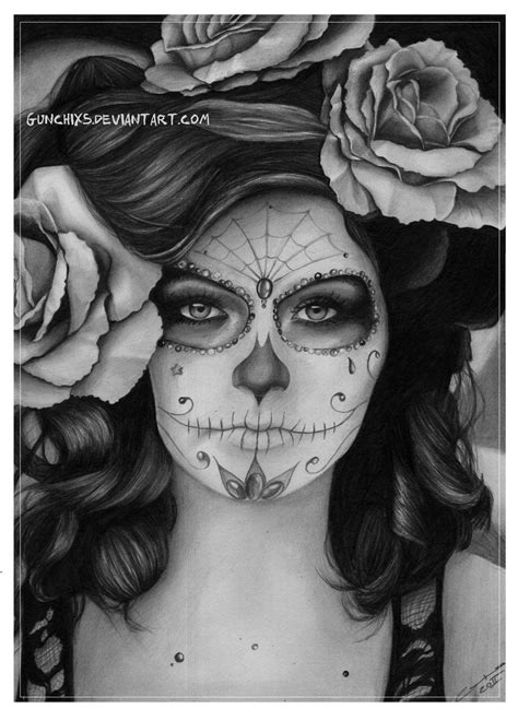 Sugar Skull Girl By Gunchixs On Deviantart Sugar Skull Girl Tattoo Sugar Skull Girl Skull