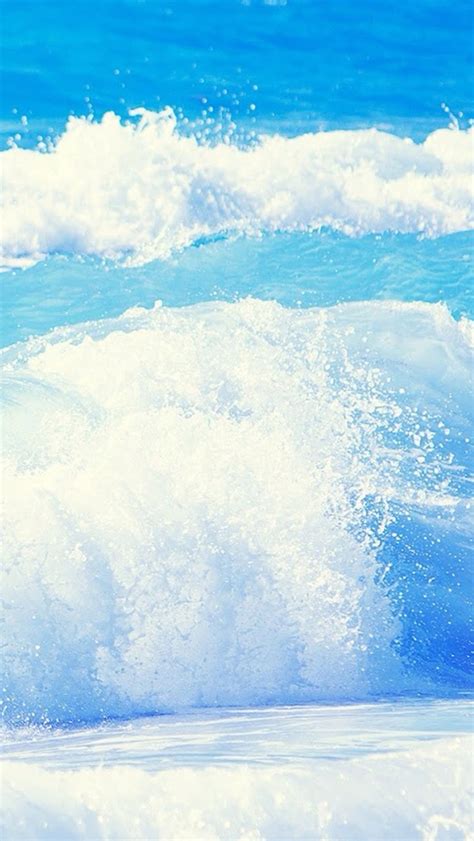Summer Cool Ocean Beach Surging Wave Iphone 5s Wallpaper