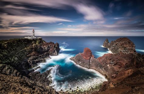 Lighthouse Of Ponta Da Barca In Graciosa Island Of The Azores