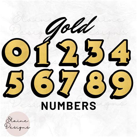 Gold Sparkle Numbers Svg Gold Glitter Numbers Png Gold Numbers Etsy