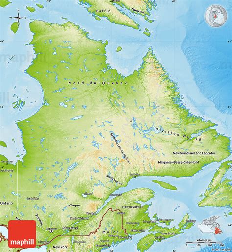 Physical Map Of Quebec