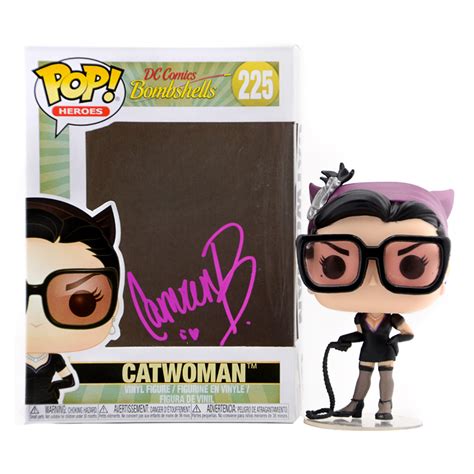 Lot Detail Camren Bicondova Autographed Dc Bombshells Catwoman Pop Vinyl Figure 225