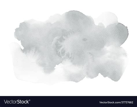 Abstract Light Grey Watercolor Stain Shape Vector Image