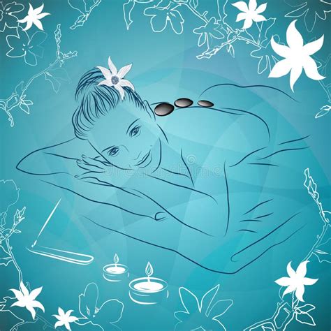 Woman Lying For Spa Massage On Beach Stock Vector Illustration Of