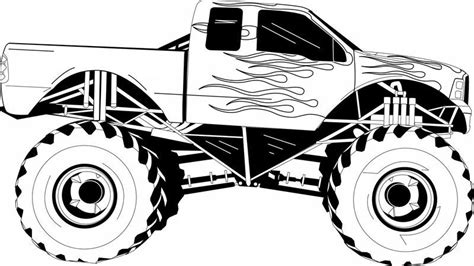 Printable easy monster truck big coloring page. Pictures Of Big Trucks For Kids Monster in 2020 | Monster ...