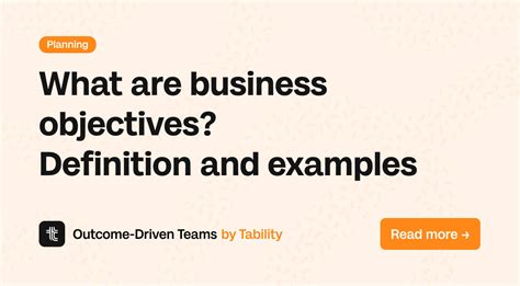 What Are Business Objectives Definition And Examples