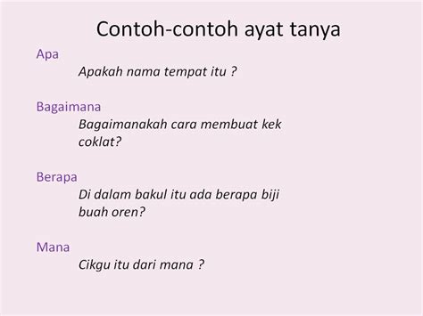 Ayat perintah dan ayat tanya tahun 3. Tatabahasa Tahun 2: KATA TANYA