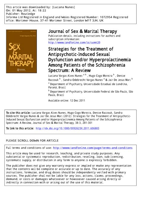 Pdf Strategies For The Treatment Of Antipsychotic Induced Sexual Dysfunction Andor