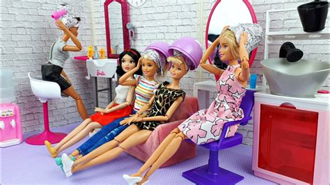 Barbie Dolls Makeover Barbie Sparkle Style Salon Youtube