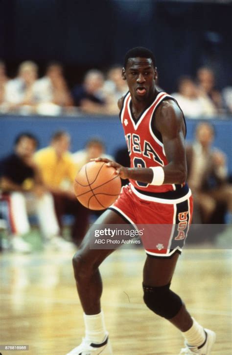 Michael Jordan Mens Basketball Team Playing At 1984 Olympics At The