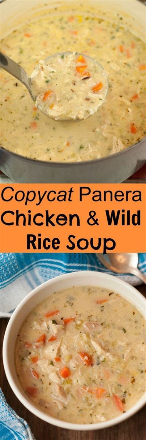 Either shredded leftover turkey or cooked turkey cutlets chopped up. Copycat Panera Chicken & Wild Rice Soup | Recipe | Wild ...