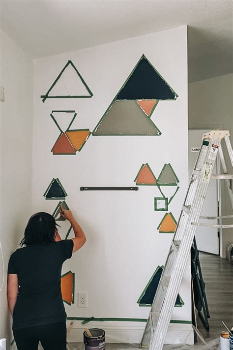 Painting A Geometric Accent Wall Crazy Life With Littles
