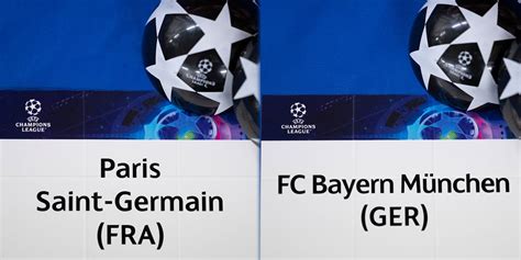 Champions League round of 16 FC Bayern vs. Paris SaintGermain scheduled