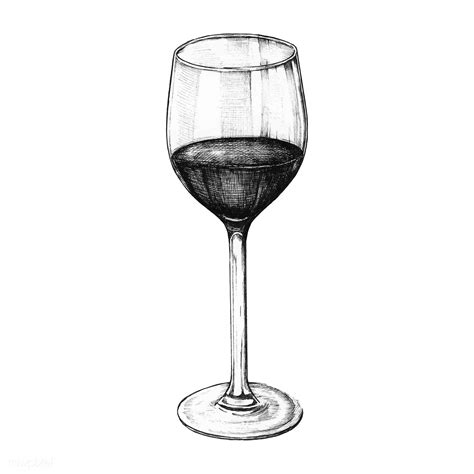 Download Premium Vector Of Hand Drawn Red Wine Glass 410514 Wine Glass Drawing Wine Bottle
