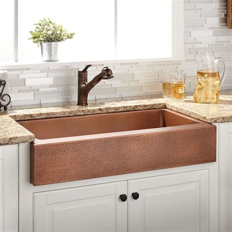 Check spelling or type a new query. 33" Vernon Hammered Copper Retrofit Farmhouse Sink - Kitchen