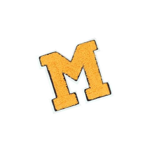 Large Chenille Gold Yellow Letter M Patch 15cm 6 Etsy