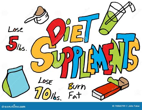 Diet Supplements Doodle Set Stock Vector Illustration Of Clipart