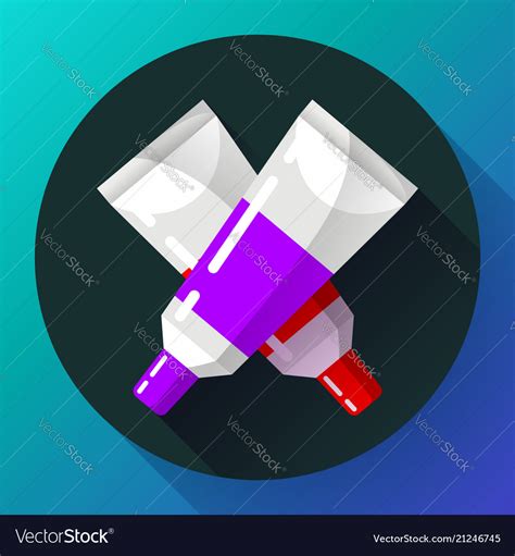 Two Colorful Paint Tubes Icon Royalty Free Vector Image