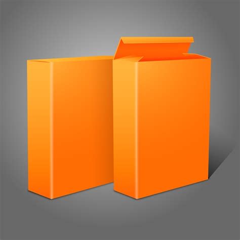 Dos Paquetes De Papel En Blanco De Color Naranja Brillante Realistas