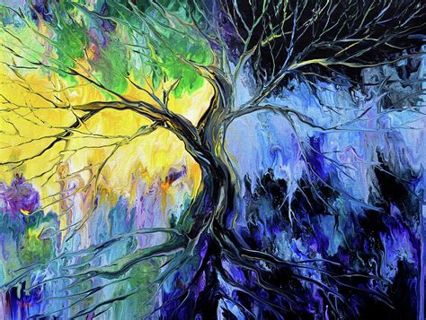 Day And Night Tree Of Life Painting By Laura Iverson Pixels